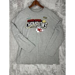 Kansas City Chiefs Super Bowl LIV Champions NFL T Shirt Mens XL Gray